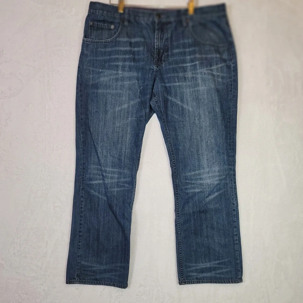 Banana Republic‎ Western Jeans Straight Leg Preppy Blue Denim Casual Size 38x30